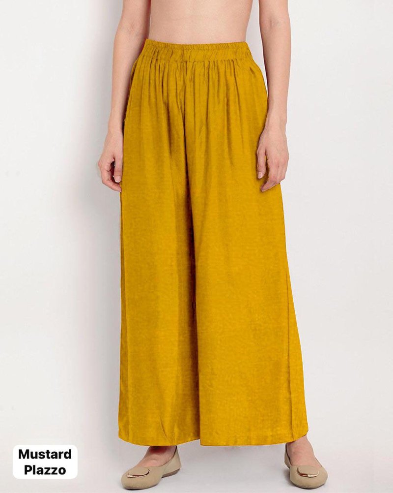 Tew Full Flair Rayon Elastic Waist Plazzo Bottom